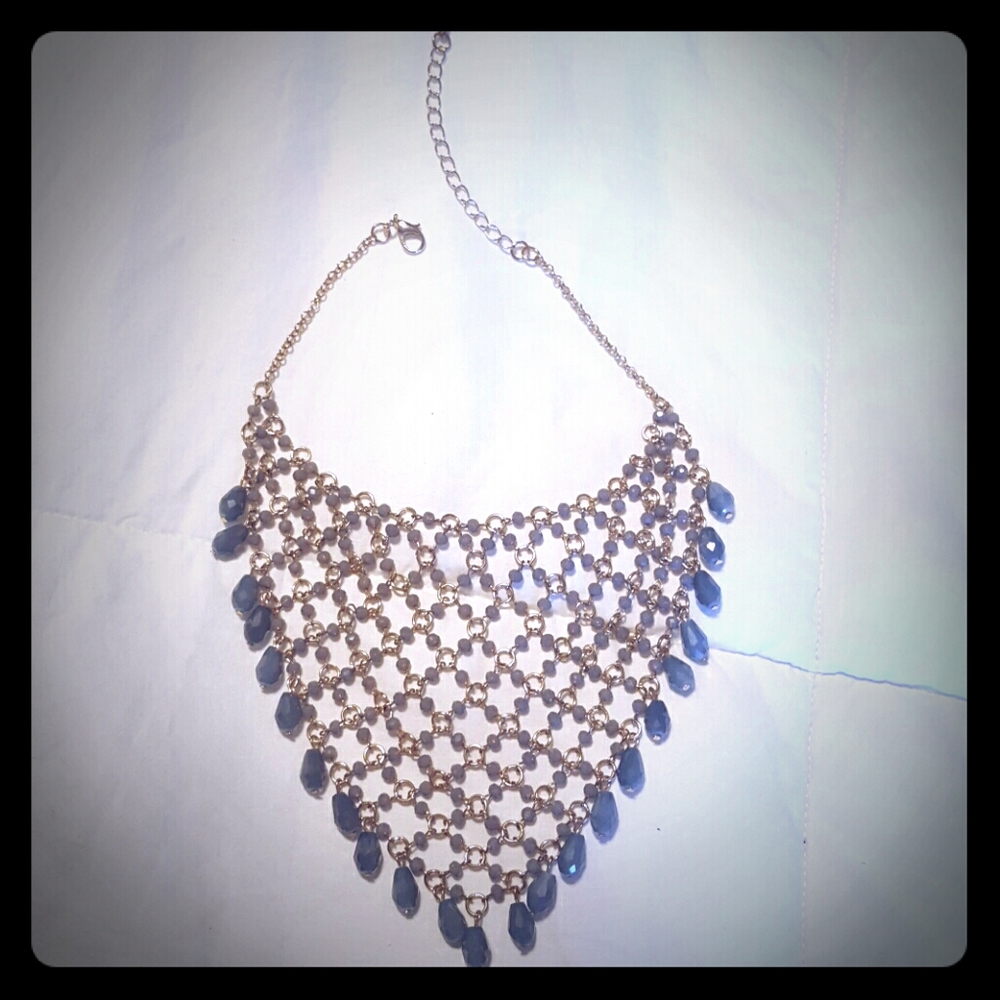 NWOT-Anthropologie faceted bead bib necklace-